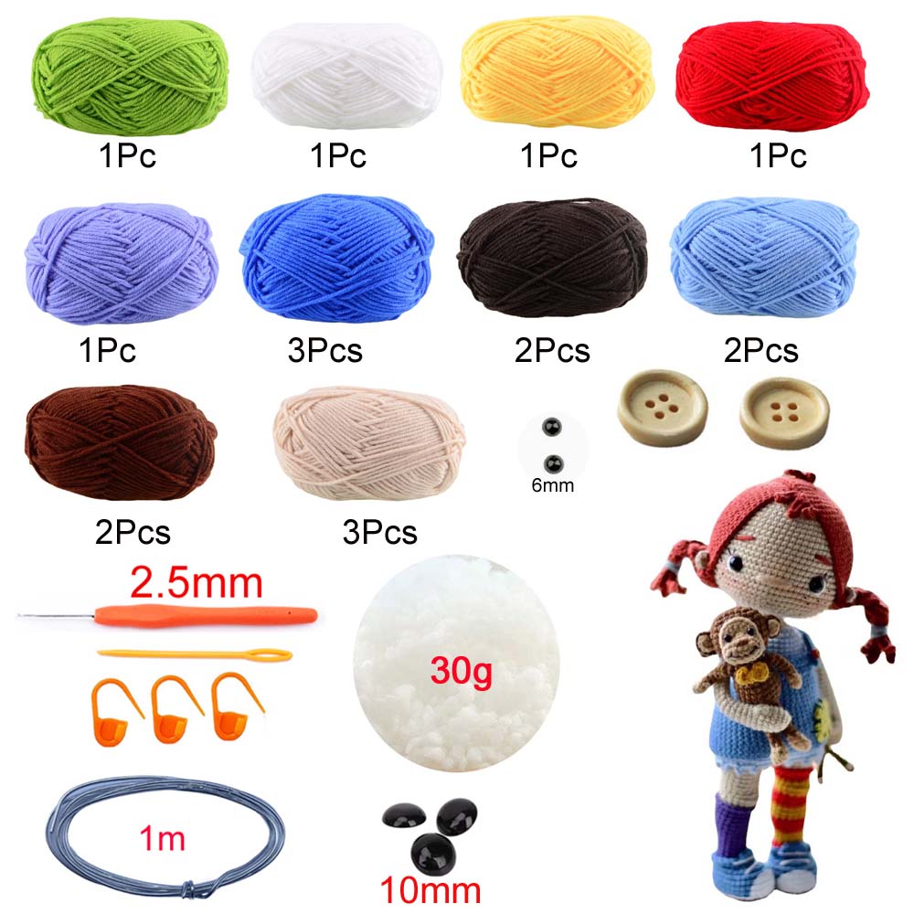 Joli Gril Crochet Kit poupée bricolage tricot amigurumi Crochet animaux kits noël chat chien lapin jouet oiseau insecte fait à la main: GRIS FONCÉ