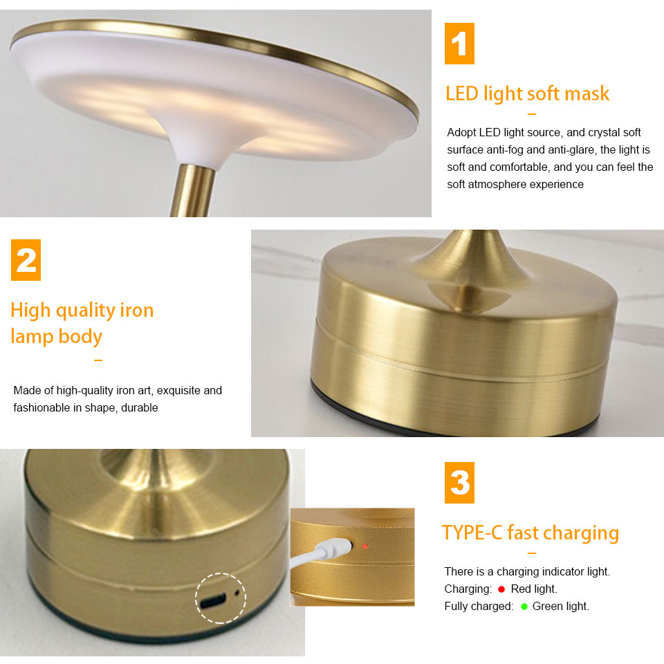 Drahtlose LED Tisch Lampe berühren Sensor Schreibtisch Nachtlicht USB Aufladbare Tragbare Schlafzimmer Nachtlicht Lesen Lampen Dekor Licht