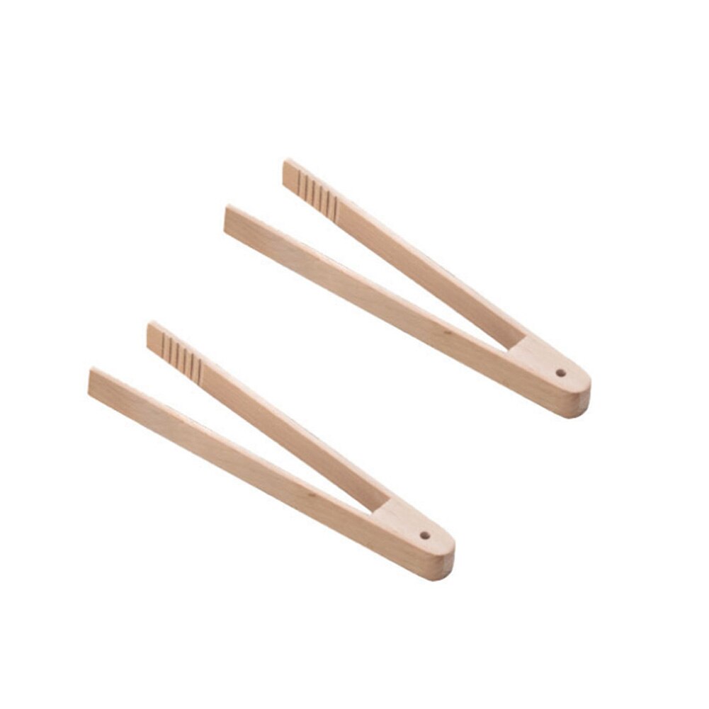 2 pc bamboe kooktangen voor in de keuken, barbecue-gereedschap, salade, spek, biefstuk, brood, cake, houten clip, keukengereedschap voor thuis: S