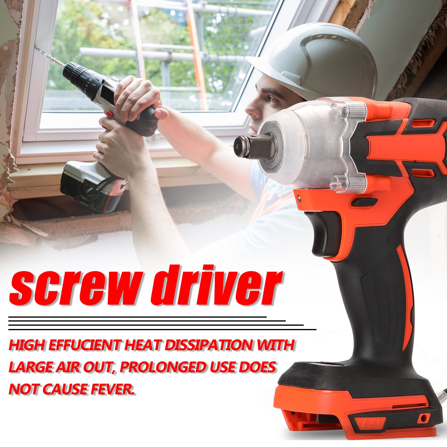 Electric Rechargeable Cordless Brushless Impact Wrench Wireless Electric Hand Wrench Home DIY Electric Power Tools