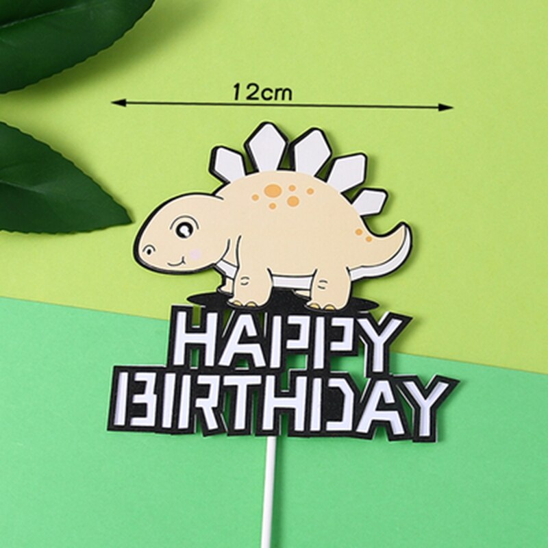 Dinosaur kage toppers jungle safari fødselsdagsfest kage indretning jurassic verden dino kage indretning tillykke med fødselsdagen fest indretning børn dreng: Guld