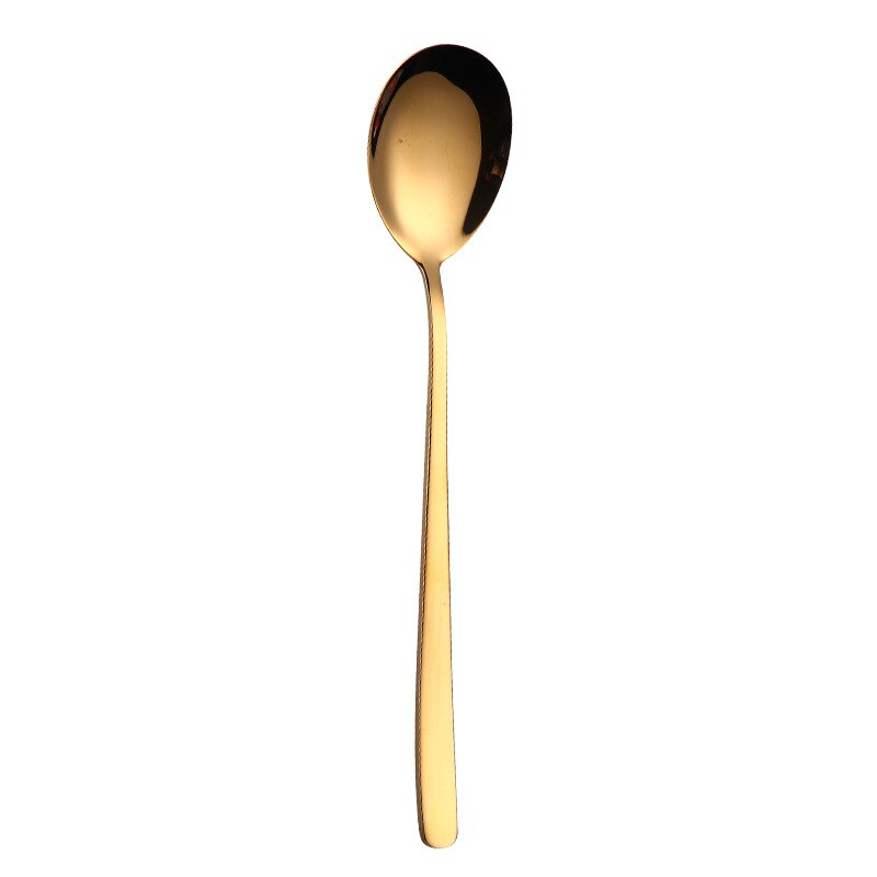 Thuis Rvs Regenboog Lange Steel Vork Klassieke Ijs Scoop Dessert Fruit Vork Thee Koffie Mengen Lepel Servies: 5