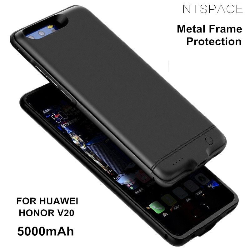 5000 2600mah のメタルフレーム耐衝撃バッテリー huawei 社の名誉のためケースパワーバンクバックアップバッテリカバー充電 V20 表示 20