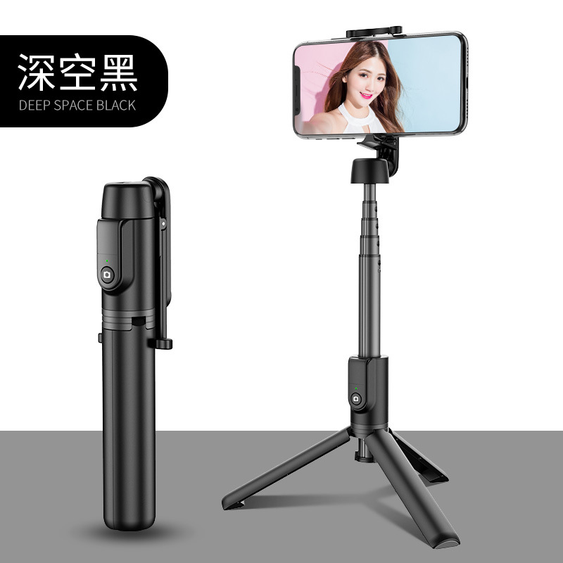 Grensoverschrijdende Shadow 402 Aluminium Bluetooth Afstandsbediening Selfie Stok Mini Selfie Stick Multi-Functionele Liv: Deep Space Black