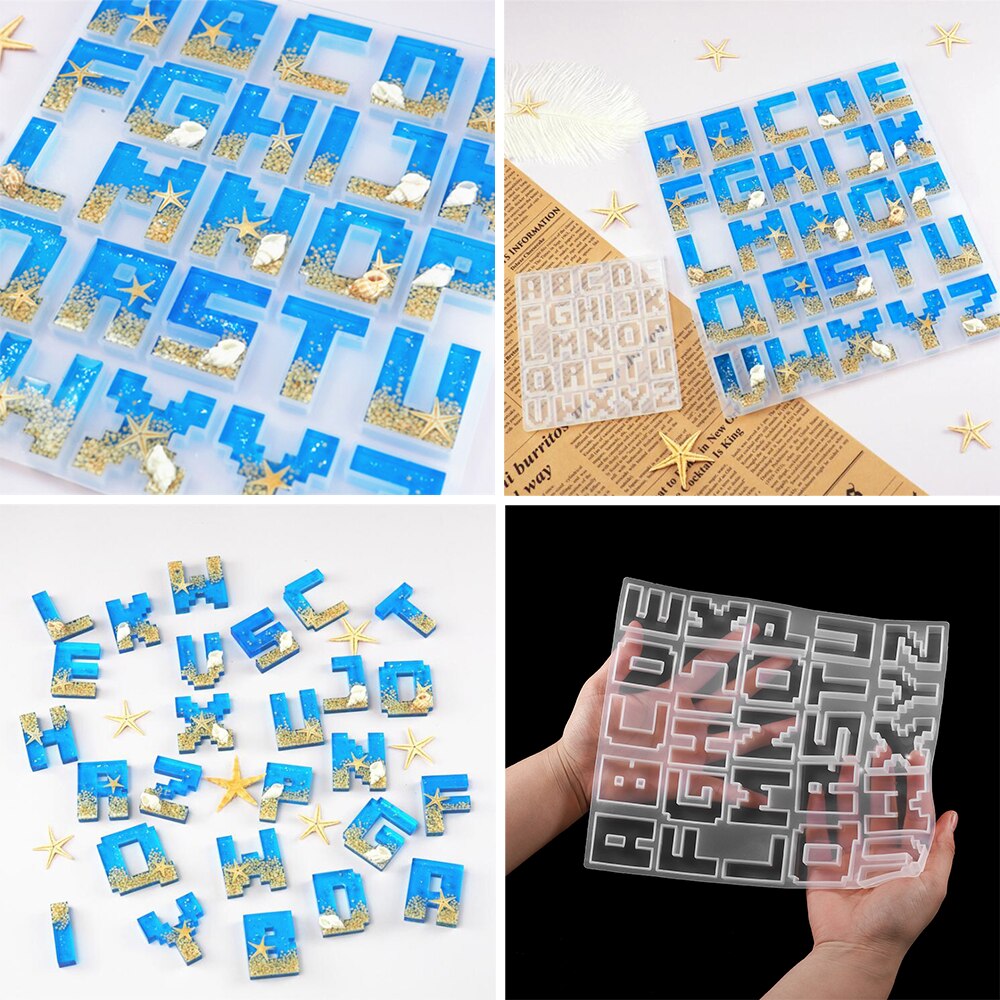 1pcs English Alphabet Silicone Casting Molds Letter Epoxy Resin Molds Mixed Style For DIY Jewelry Making Findings Supplies