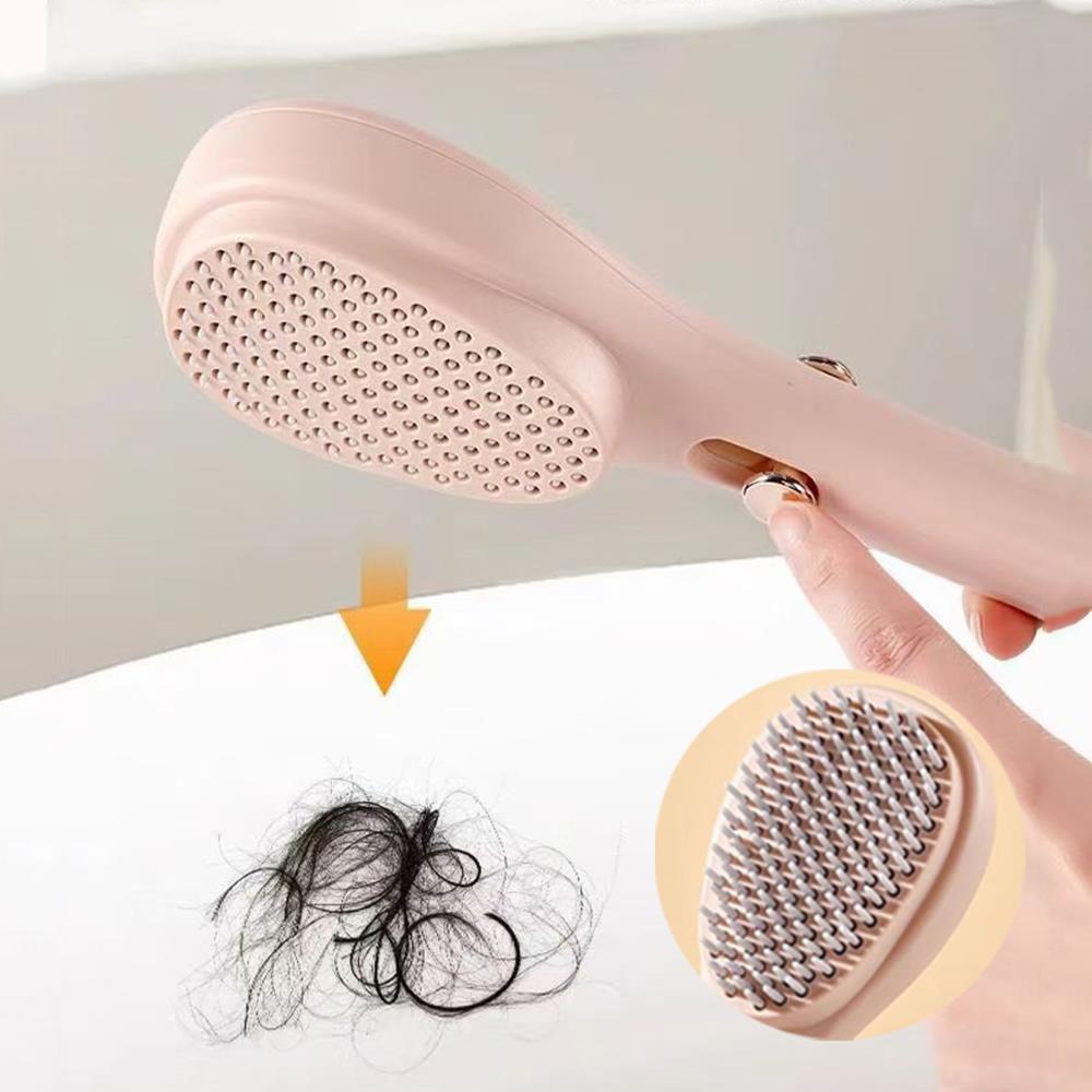 Zelfreinigende Haarborstel Hoofdhuid Massage Borstel Antistatische Haarkam Salon Styling Tool Draagbare Intrekbare Magische Pluizig Haar Kam