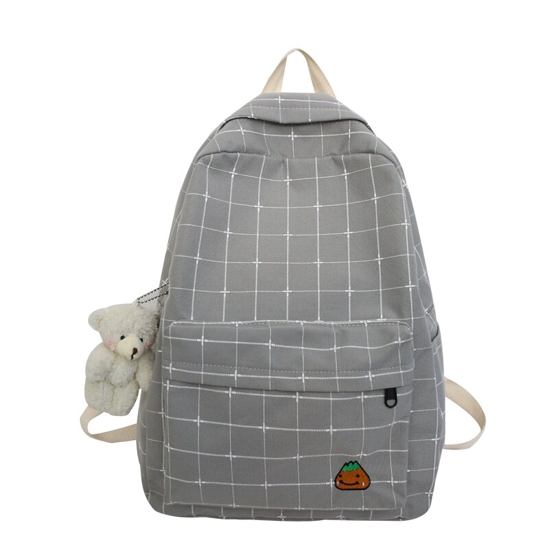 Enopella feminina moda feminina mochila para adolescentes lona meninas crianças viagem meninos das senhoras dos homens saco de escola: gray XM9309