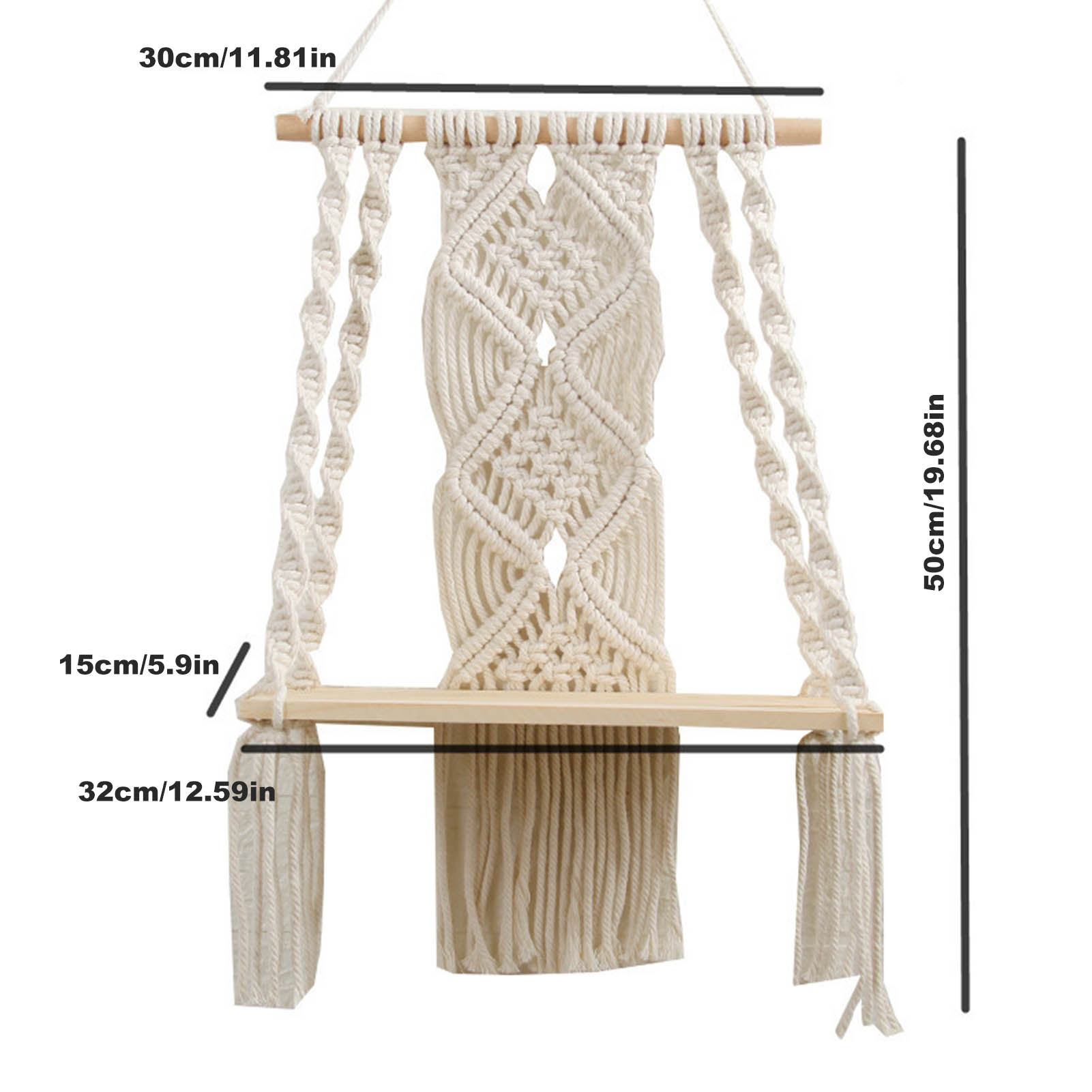 Grote Boho Macrame Katoenen Muur Opknoping Moderne Boerderij Geïnspireerde Handg