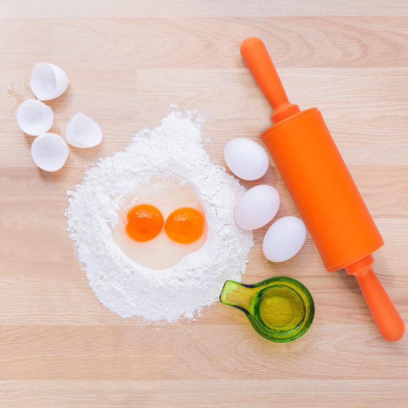 Non-stick Siliconen Deegroller Plastic Handvat Pastry Bakken Tools Deeg Knoedel Roller Gebak Bakken Tool Keuken Knoedelrol