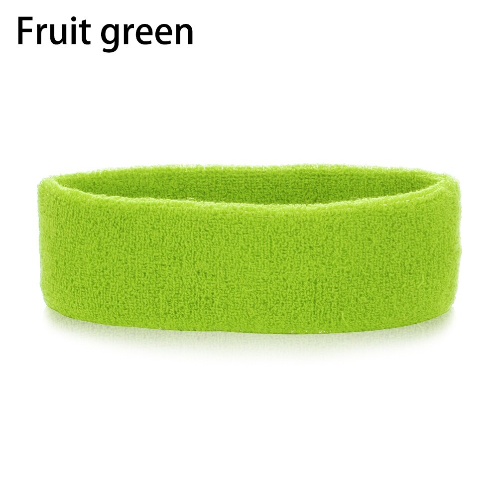 1PC Multicolor Cotton Unisex Sweatband Elastic Athletic Hair Bands Terry Cloth Moisture Wicking Working Outside Sports Accessory: Fruit green