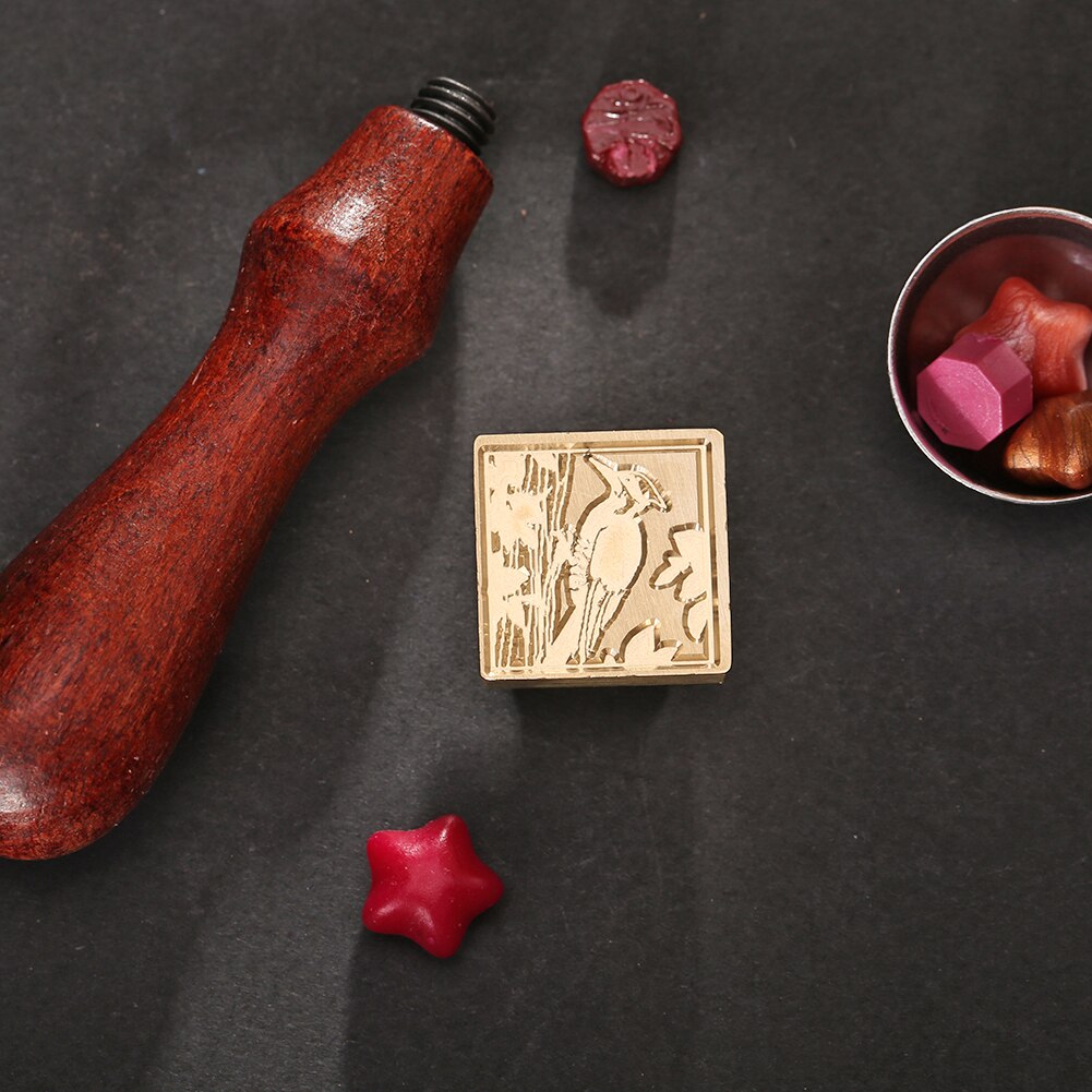 Firkantet vintage gør-det-selv segl stempel håndværk indretning svejsning voks stempel til dagbog fotoalbum konvolut bryllup invitation indretning