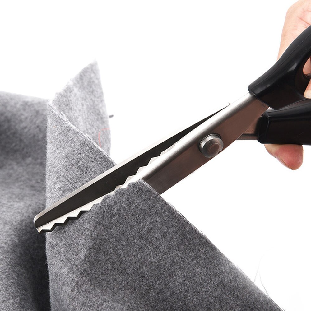 Sewing Cut 23.5cm Zig Zag Dressmaking Tailor Leather Handicraft Fabric Shear Pinking Scissor Textile DENIM DIY Upholstery Tool s