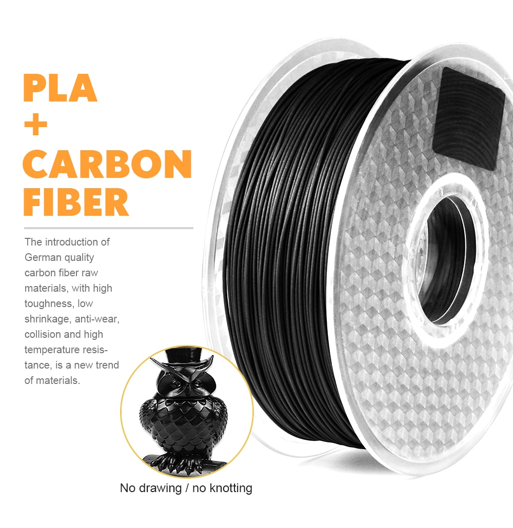 TWO TREES 3D Carbon fiber PLA 3D Printer Filament 1kg CARBON Fiber 1.75mm Impressora 3d Printing Filamento extrusora