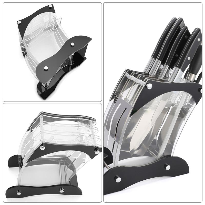 1pc Kitchen Knife Block Acrylic Knife Display Holder Knife Storage Rack Tool Kitchen Knives Accessories