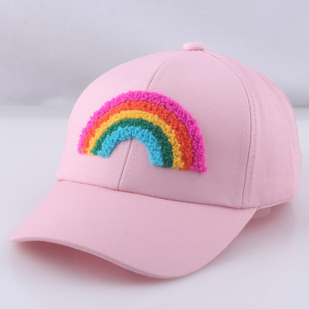 Leuke Stijl 2 Om 5 Jaar Kid Roze Hoed Meisjes Regenboog Baseball Cap Zon Bescherming Zomer Strand