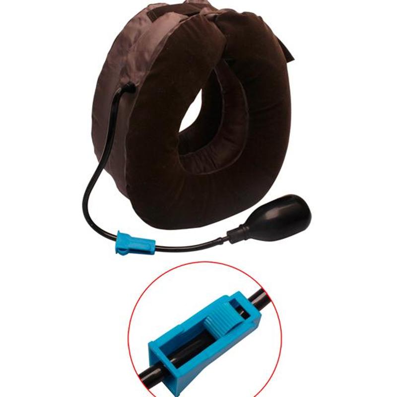 Dispositif gonflable en forme de U pour le cou | Cervicale, vertèbre dispositif de Traction pour le cou, épaule douleur, masseur relaxation, oreiller coussin d'air pour voyage: Marron