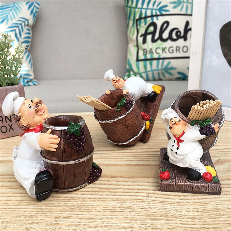 American Pastoral Cute Fat Chef Toothpick Holder Household Personality Simple Kitchen Restaurant Storage Box