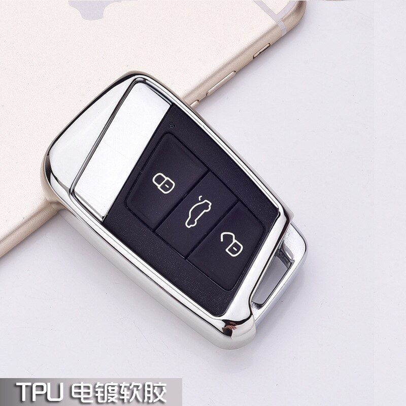 Carcasa de TPU para llave de coche, funda de llave a distancia para Volkswagen VW Passat B8 Skoda Superb A7, accesorios con estilo: silver