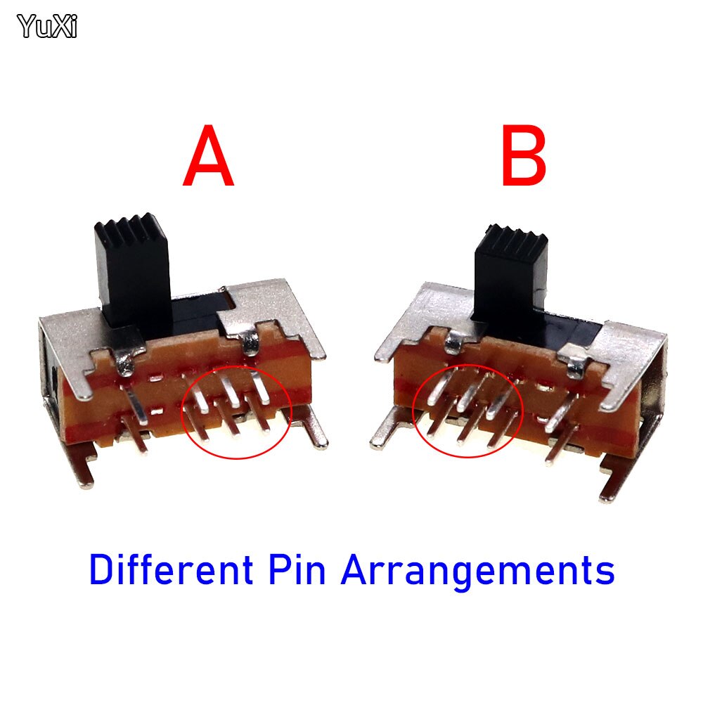 100pcs Micro Switch Interruptor On-Off Mini Slide Switch 8pin 3 Position Toggle Switch Handle Power Switch