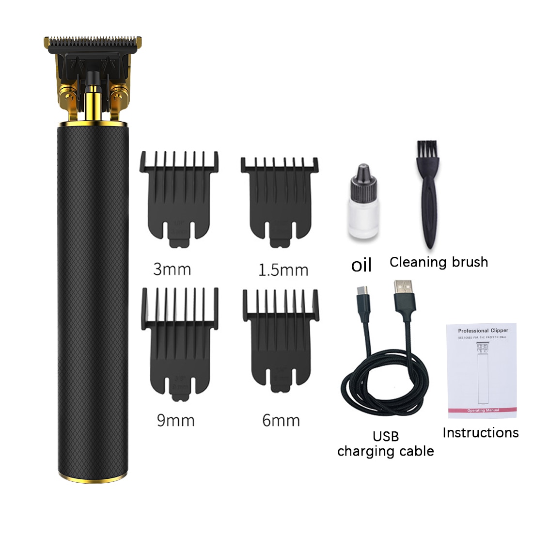 Kemei 1971 Pro Li T-Outliner Skeleton Heavy Hitter Cordless Trimmer Men 0mm Baldheaded Hair Clipper Finish Hair Cutting Machine: Default Title