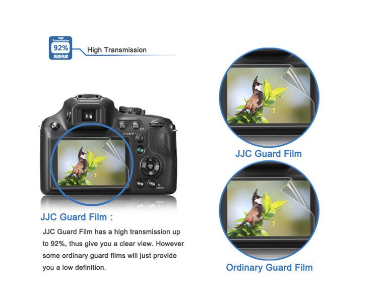 JJC LCD Guard Film Screen Protector voor Olympus PEN E-PL7 OM-D EM1 E-M10 E-M10 MARK II E-P5 E-M5 Mark II e-M5 Mark III PEN-F