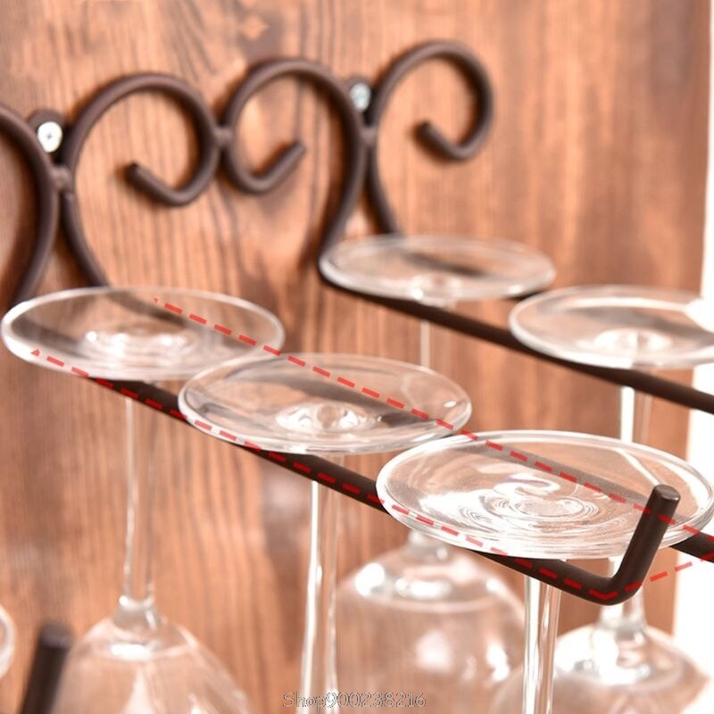 Unilateral Side Single Row Hanging Wine Glass Hold... – Grandado