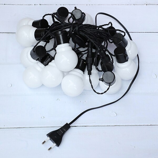 3M 6M Led String Light Ball Globe Bulb Fairy Lights Chain G50 Outdoor Garden Patio Garland Wedding Party Christmas Decoration: Milky bulbs / EU 6m White