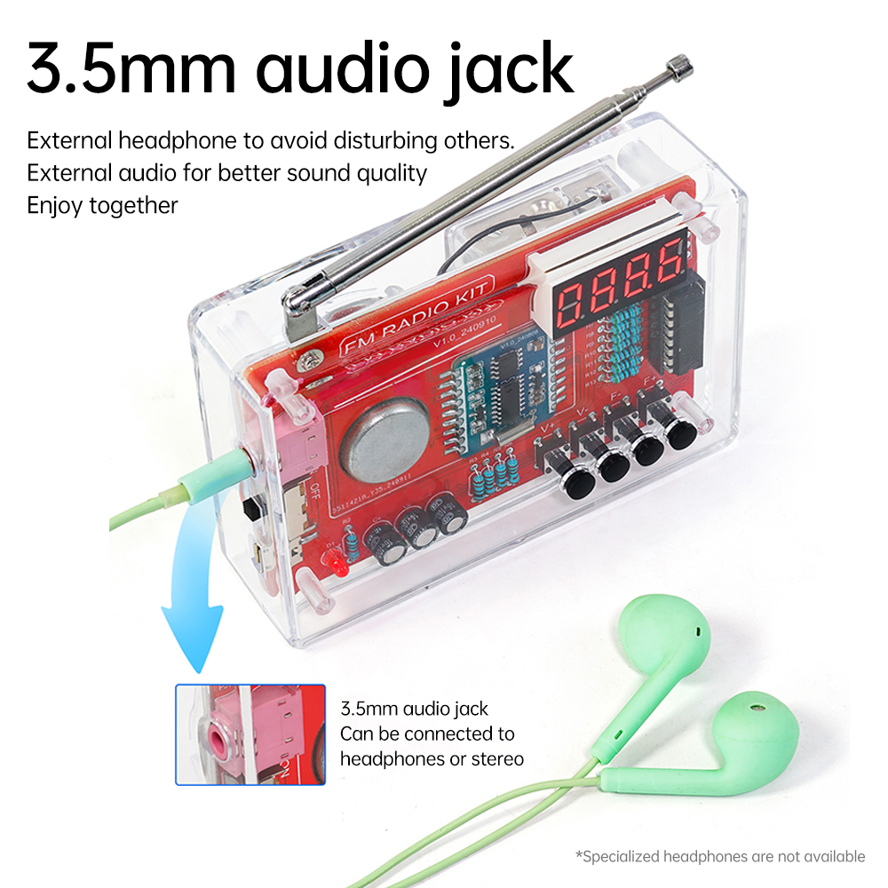 DIY Radio FM zestaw elektroniczny 87-108MHZ Radio FM zestaw do samodzielnego montażu części do ćwiczeń spawalniczych RDA580 DIY projekt lutowania praktyka lutowania