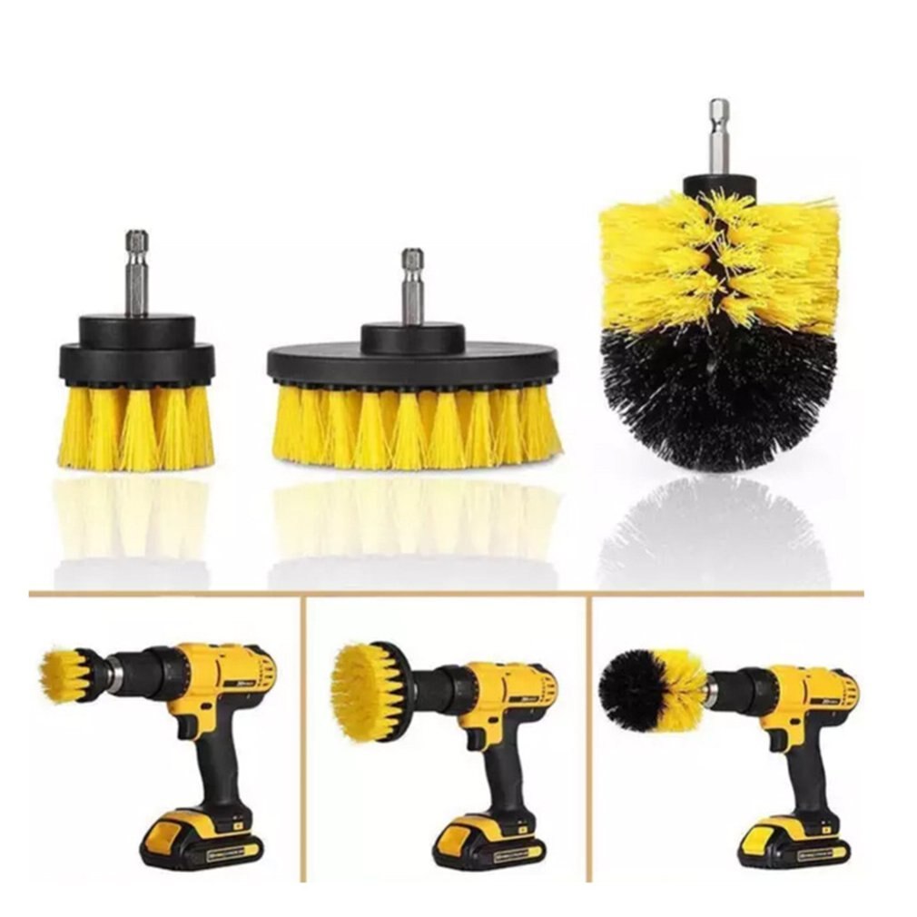 3 st power scrubber borste borr borste ren för badrumsytor badkar dusch kakel injekteringsbruk sladdlös power scrub rengöringssats