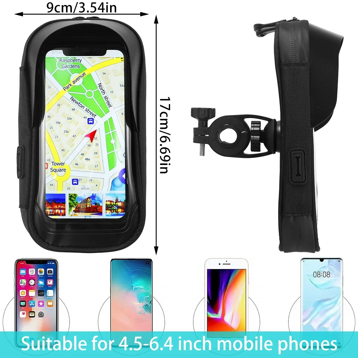 Wodoodporny 360° ° Obrót Rower Motocykl Przednia rama Uchwyt na telefon Łatwy uniwersalny uchwyt do smartfona z nawigacją do wszystkich telefonów
