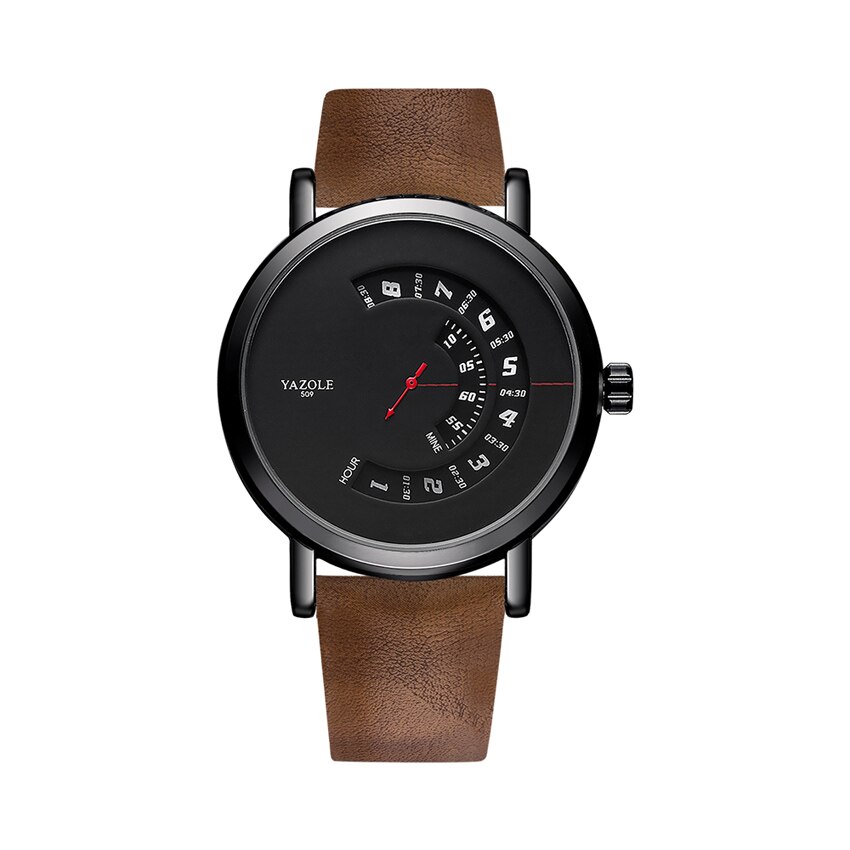 YAZOLE Mode Polshorloge Voor Mannen Waterdichte Hollow Quartz Horloge Mannen Casual Sport Horloge Montre Homme Relogio Masculino: 509black brown