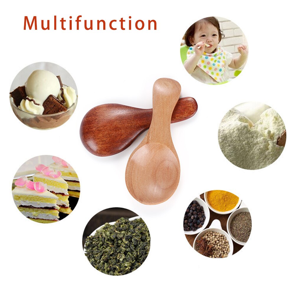 Mini cucharas pequeñas de madera para café, té, cucharas de azúcar, condimento Natural, utensilios de cocina para el hogar, accesorio de cocina, 1 ud.