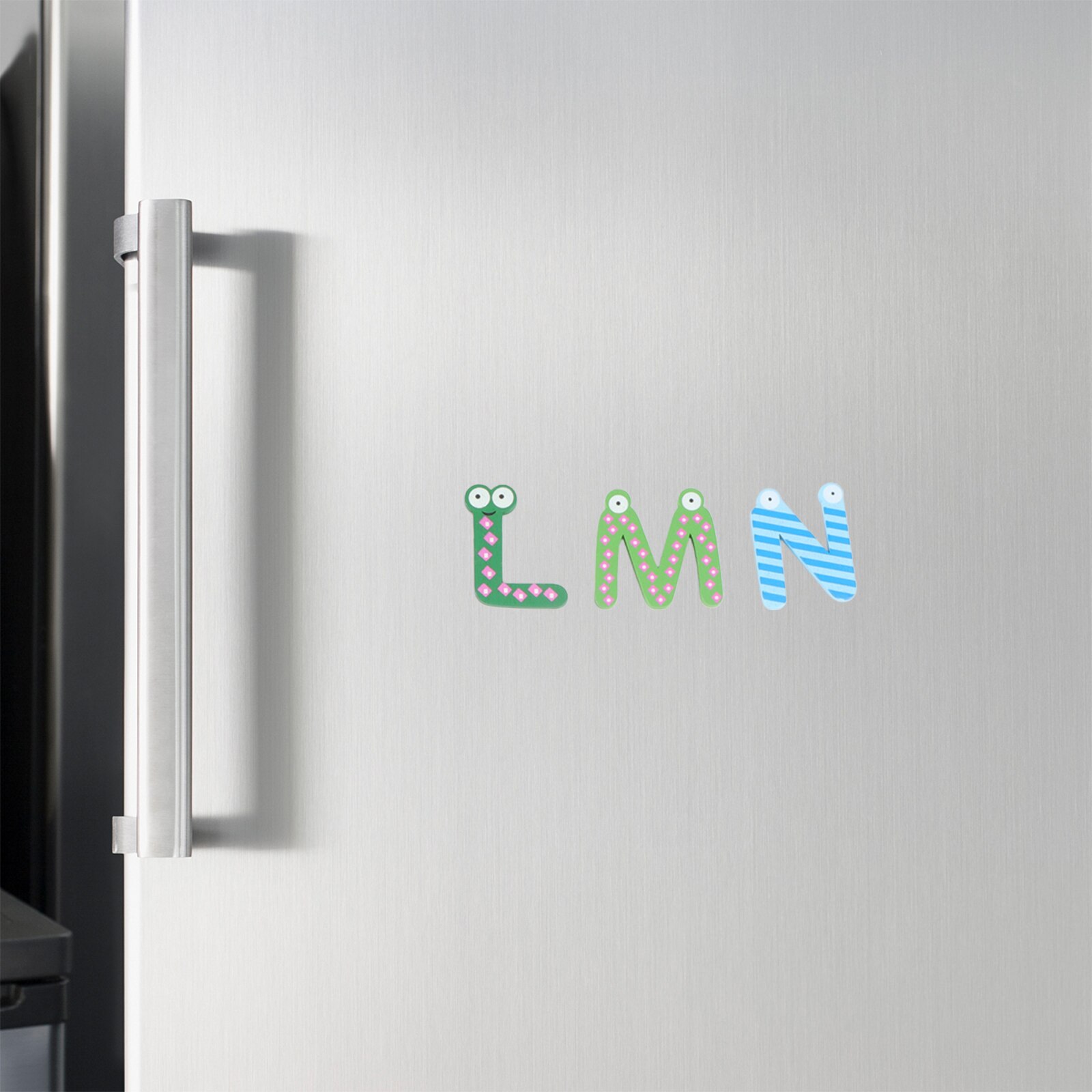 Wooden Cartoon Numbers Fridge Magnets Alphabet Refrigerator Magnet Magnetic Letters and Numbers Toys (Capital Letters Type +