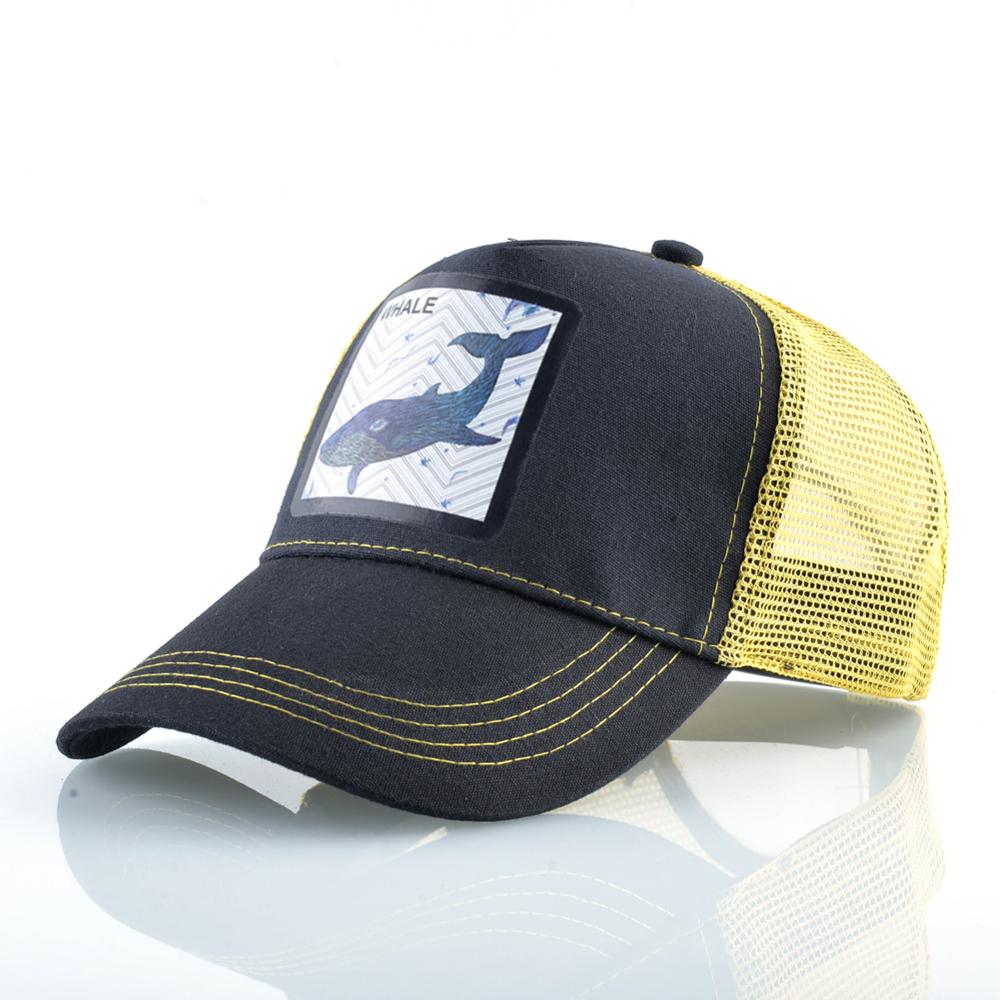 Ballena equipada gorra de béisbol Snapback de de verano sombrero de camionero gorra al aire libre de malla de gorros de Hip Hop para las mujeres Casual tapas: Yelow