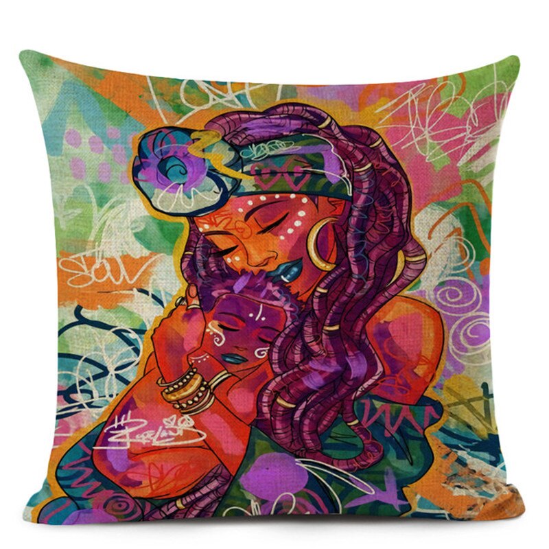 Kaunis nainen tyynyliina, neliönmuotoinen pellava tyynyliina, makuuhuoneen tyynyliina, perhehotelli auton koristetyynyliina, koko 45 cmx 45cm.