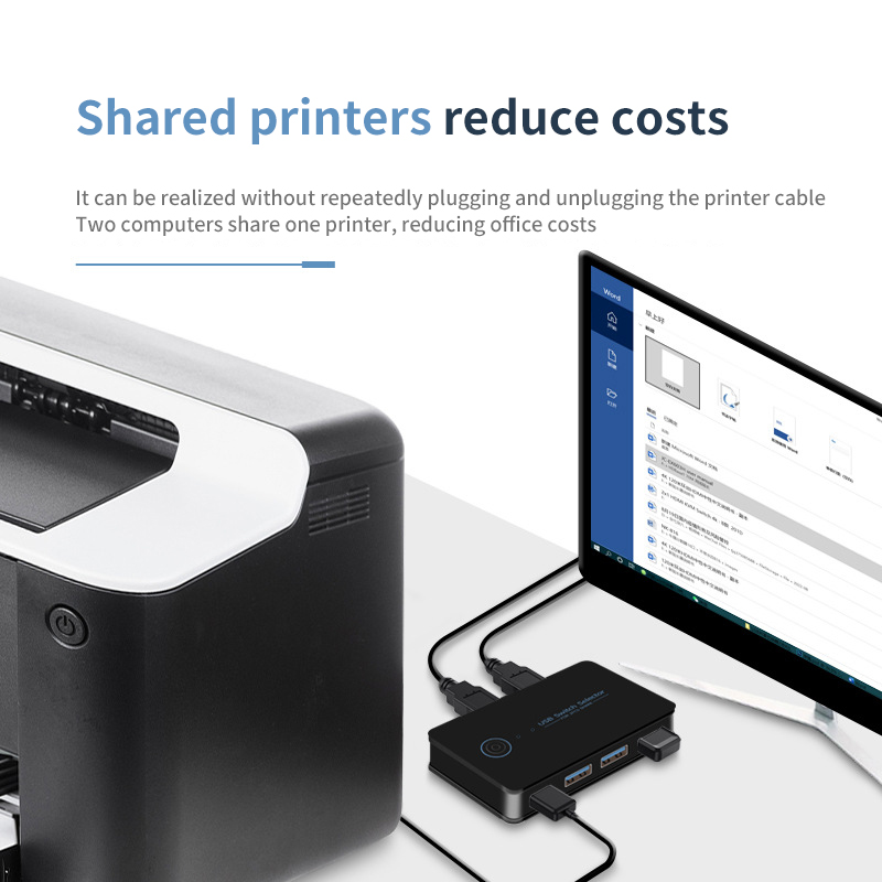 KVM USB 3,0 interruptor Hotkey 2 en 4 salida USB Hub interruptor de tecla de acceso directo para teclado ratón impresora controlador compartido USB KVM