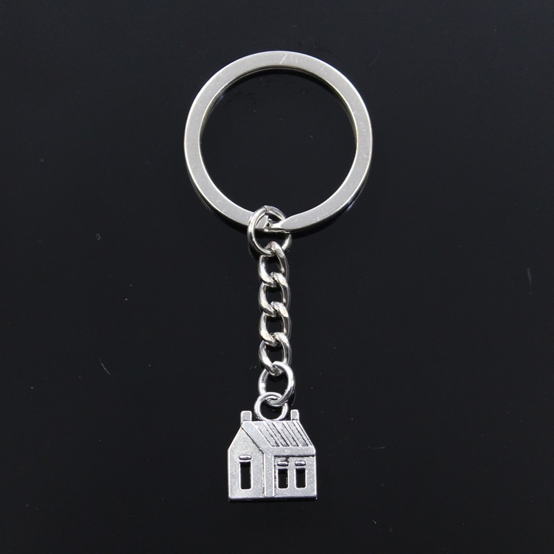 Keychain 14x18mm Kabine Haus Silber Farbe Anhänger DIY Männer Schmuck Auto Schlüssel Kette Ring Halfter Souvenir für