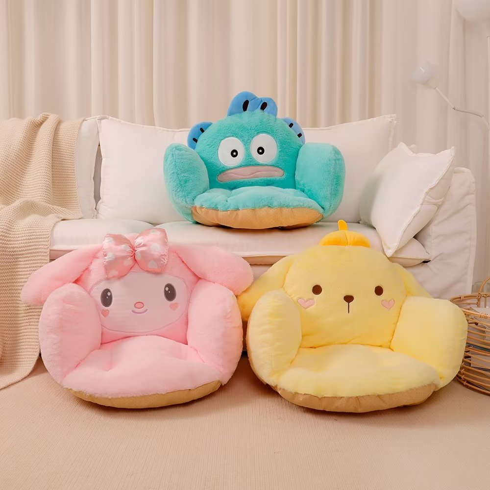 Sanrio süß meine Melodie Sitzkissen Pom Pom Purin Sitzkissen für Stuhl warmen Hintern Hangyodon Rücken kissen rutsch feste Wohnkultur