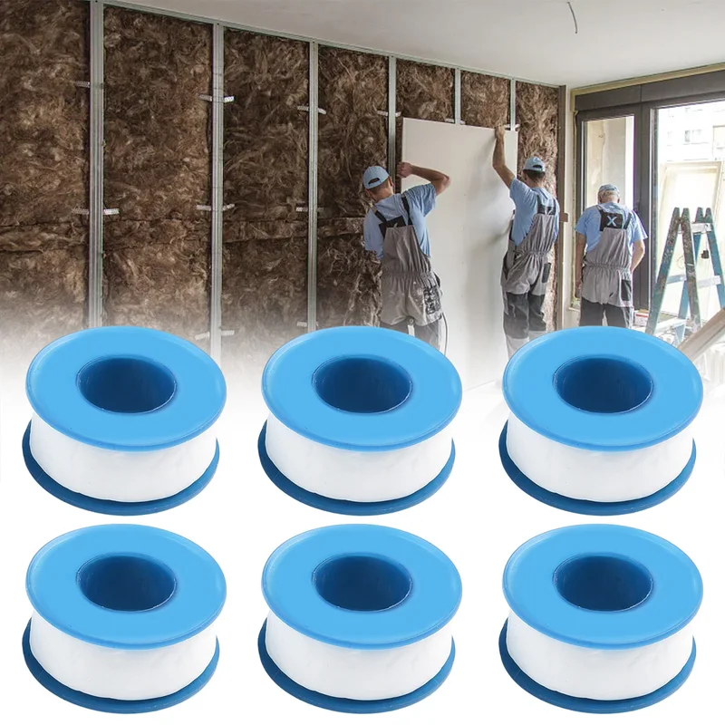 Ruban d'étanchéité pour filetage de plomberie en PTFE, 6 pièces, bouchon d'égout étanche sans huile, tuyau d'eau, outil de réparation de robinet, adhésifs, scellants