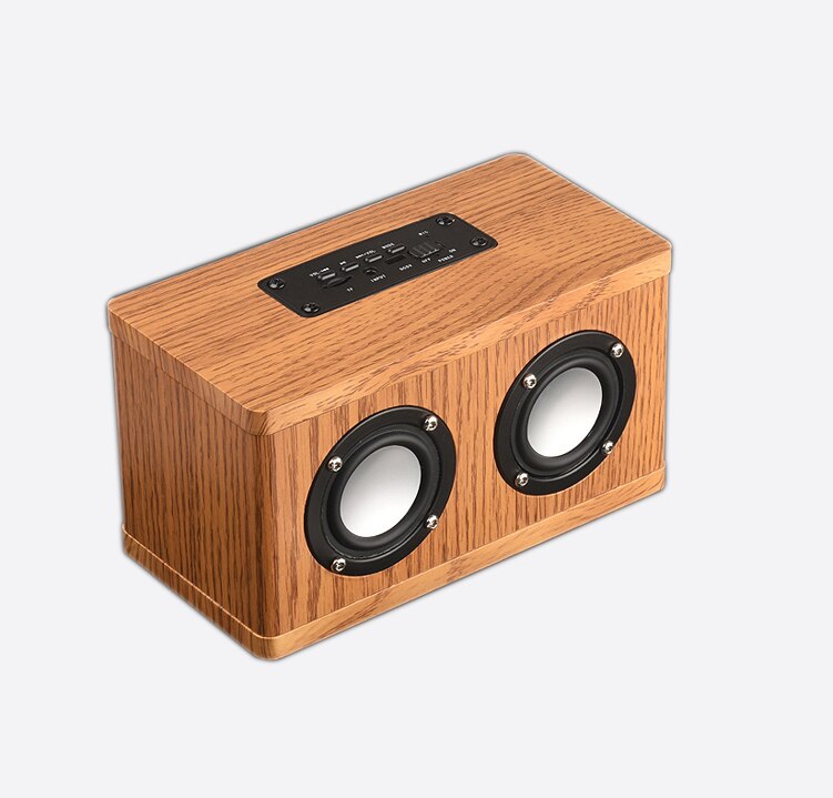 Holz und leder Bluetooth lautsprecher Stereo hyper Bass hohe Treue HiFi wirkung volle frequenz doppel lautsprecher drahtlose musik spielen: Holz