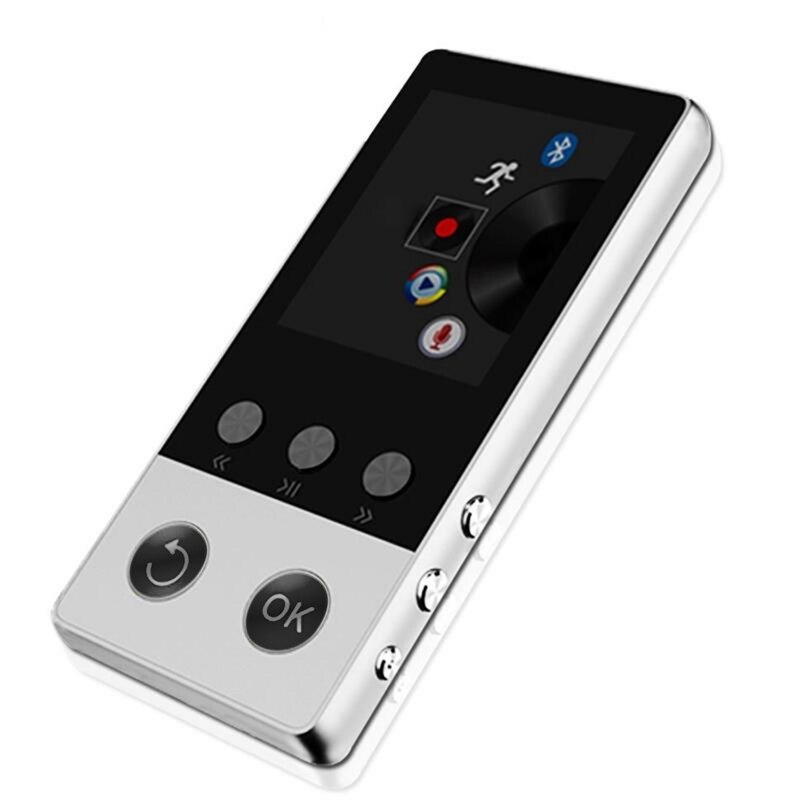 AGPTEK 64GB Bluetooth MP3-speler met luidspreker, 2,4'' groot scherm metalen MP3-speler HiFi-geluidskwaliteit MP4 Audio Touch Button Sport FM-radio Stappenteller Recorder muziekrecorder-Roze