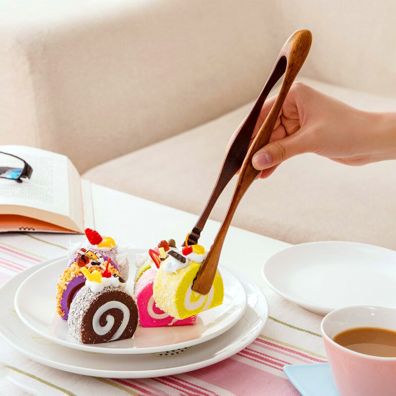 27 CM pinza de madera pinzas para alimentos pinzas de cocina antideslizante antideslizante bambú cocinar hornear barbacoa barbacoa pan ensalada pinzas barra de cocina del hogar herramientas de protección ambiental