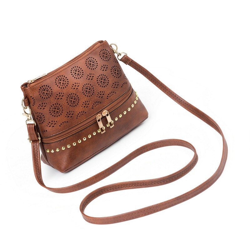 Hollow Out Vrouwen Tas Handtas Vintage Messenger Schoudertas Pu Lederen Crossbody Tassen Voor Vrouwen Bolsa Feminina