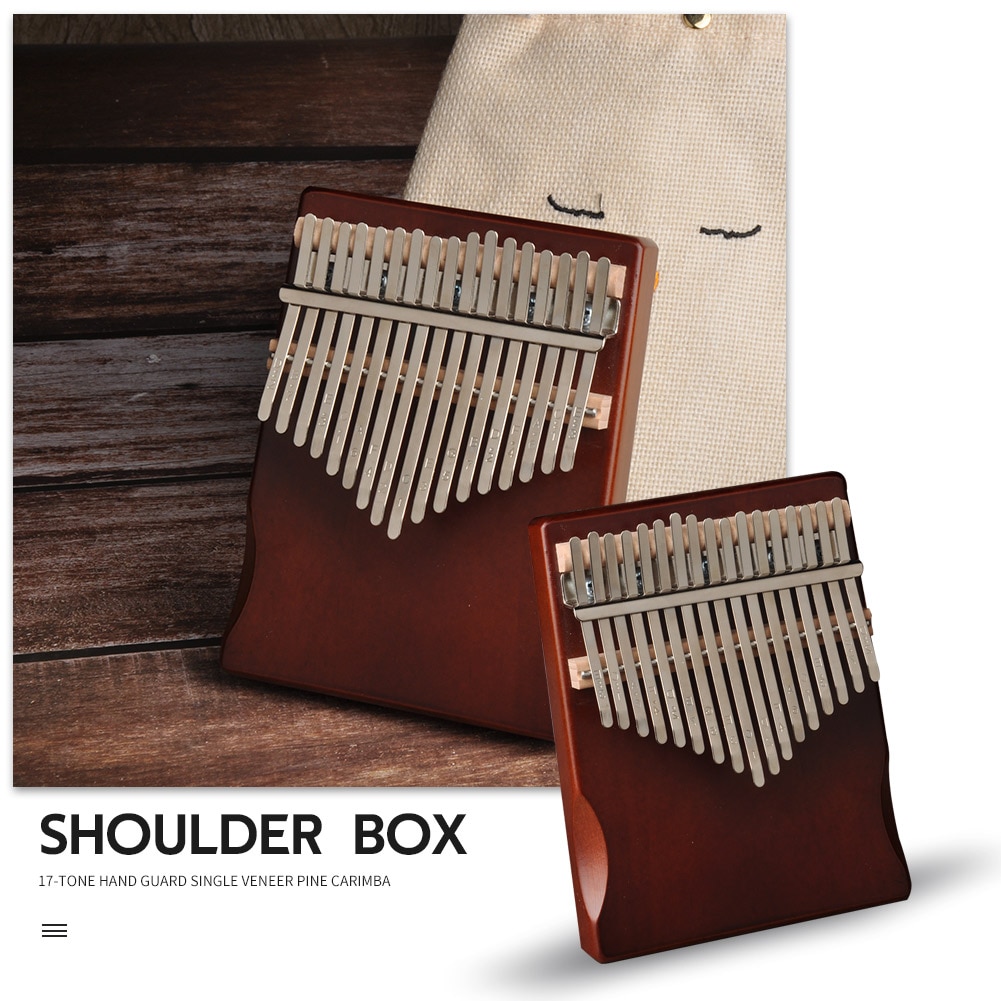 Instrumento Musical de madera de pino Kalimba de 17 teclas, Piano de dedo pulgar para de cumpleaños para principiantes