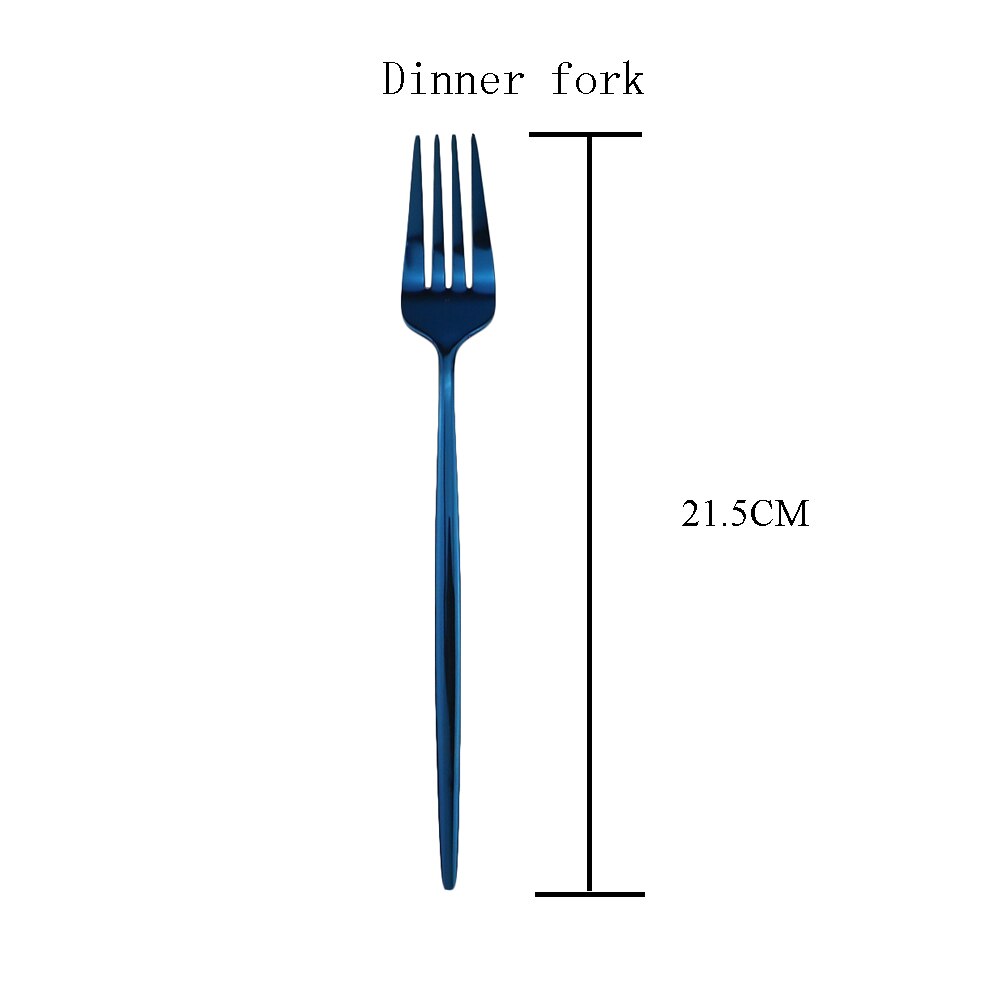 4 sæt blå bestik sæt 18/10 rustfrit stål bestik sæt regnbue service sæt opvaskemaskine sikker kniv gaffel dessert ske teske