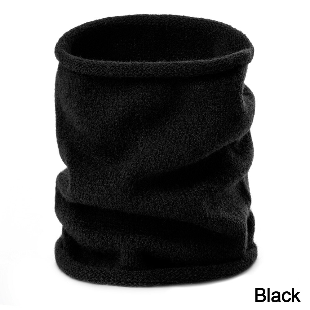 REAKIDS Inverno Sciarpa Del Bambino Per Le Ragazze E Ragazzi Carino Addensare Caldo O Anello Delle Donne Del Collare di Colore Solido del Cotone Lavorato A Maglia Sciarpa per L'uomo: black