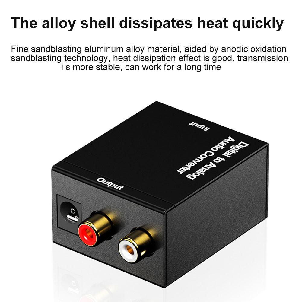 Coaxial Digital to Analog RCA 3.5mm Audio Fiber Optic Signal Converter Adapter
