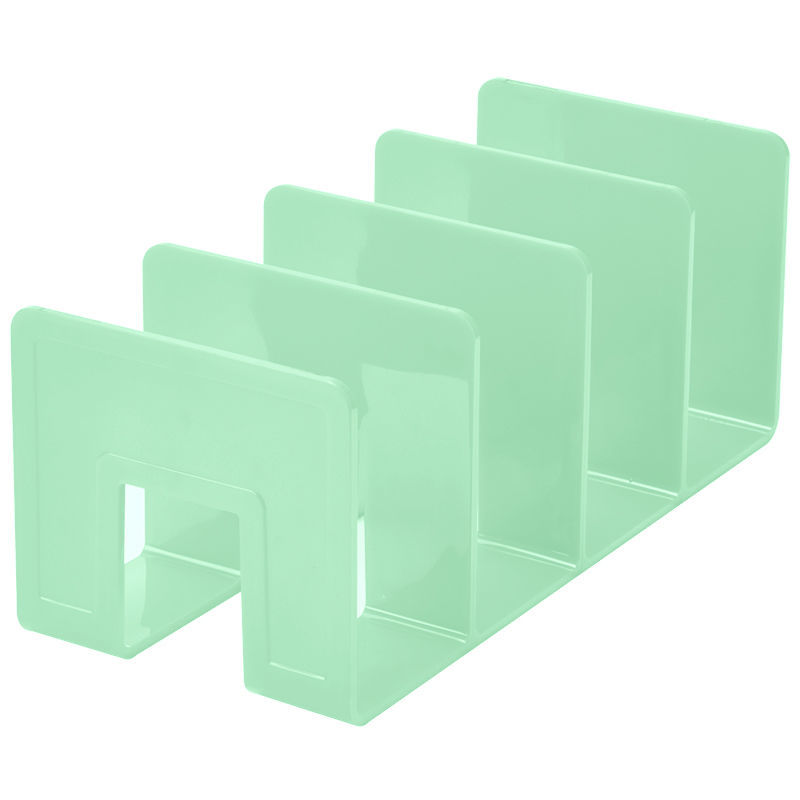 Multi-layer Bookend Decorative Book Shelf Home Room Office School Library Stationery Supplies Bookshelf Desk Organizer: light green