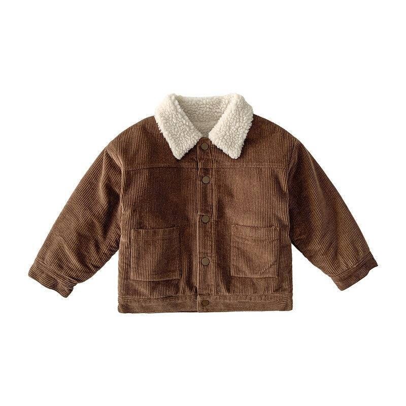 Baby Meisje Jongen Winter Corduroy Jas Omkeerbaar Dikke Baby Peuter Kind Warme Jas Blazer Baby Uitloper Baby Kleding 1-10Y