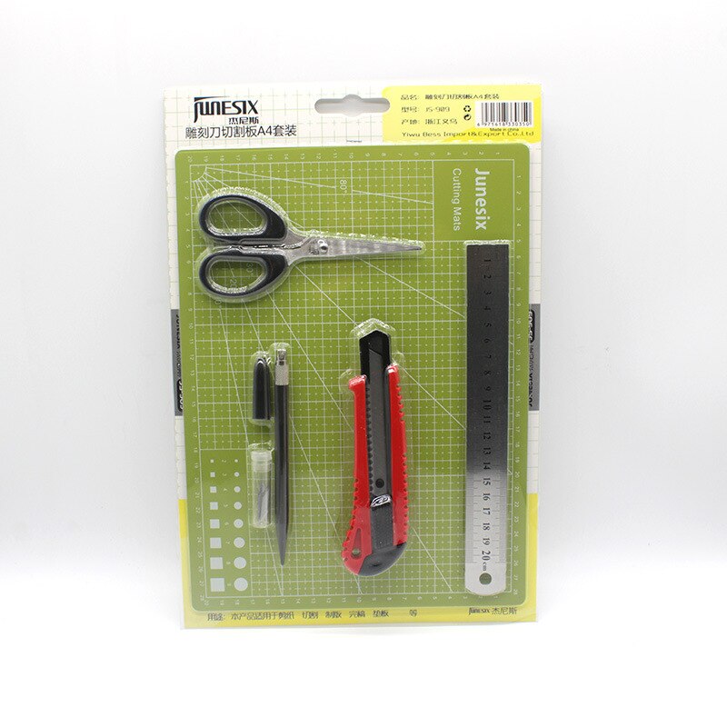 Self Healing Cutting Mat A4 set 3mm Double Sided Non-Slip Gridded Rotary Board for Art Craft Sew Quilt Scrapbook PVC